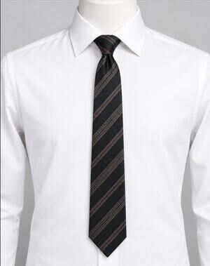 John Comfort London Black Stripe All Silk Mens Tie Pre Owned